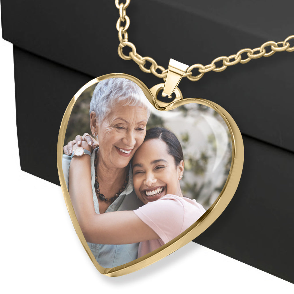 Danke Mama – Geschenk für Mama, Oma, Ehefrau, Freundin, Tochter – Personalisierte Herzanhänger-Halskette