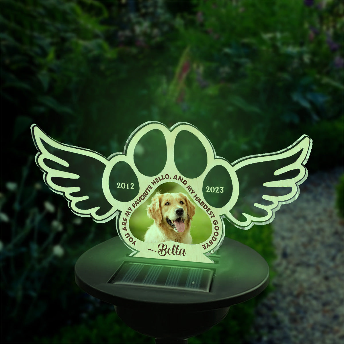 Beste Freunde werden nie vergessen – Personalisierte Solar-Gartenleuchte für Hunde