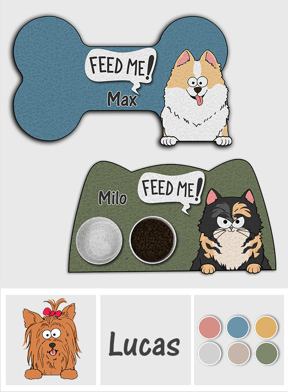 Feed Me! - Personalized Dog Shaped Doormat