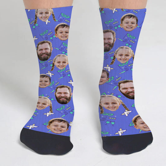 Individuelles Gesichtsmotiv für Väter – personalisierte Socken
