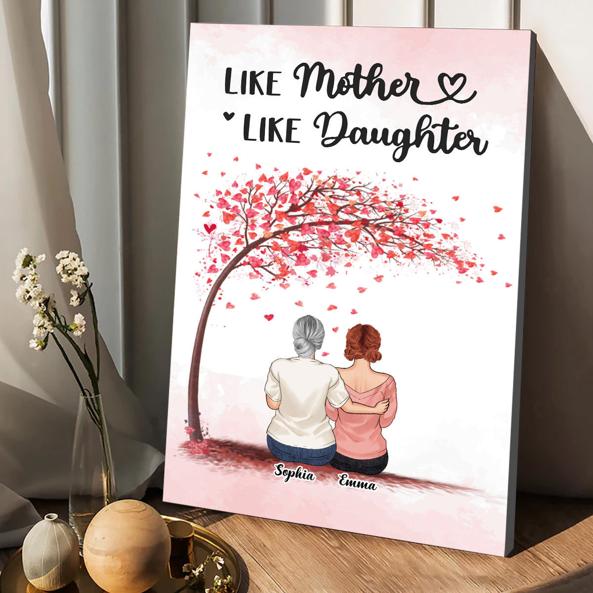 Für immer verbunden – Geschenk für Mama, Tochter, Sohn – Personalisierte Leinwand und Poster