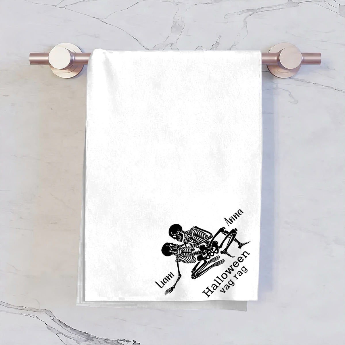 Halloween-Handtuch – Personalisiertes Handtuch für Paare