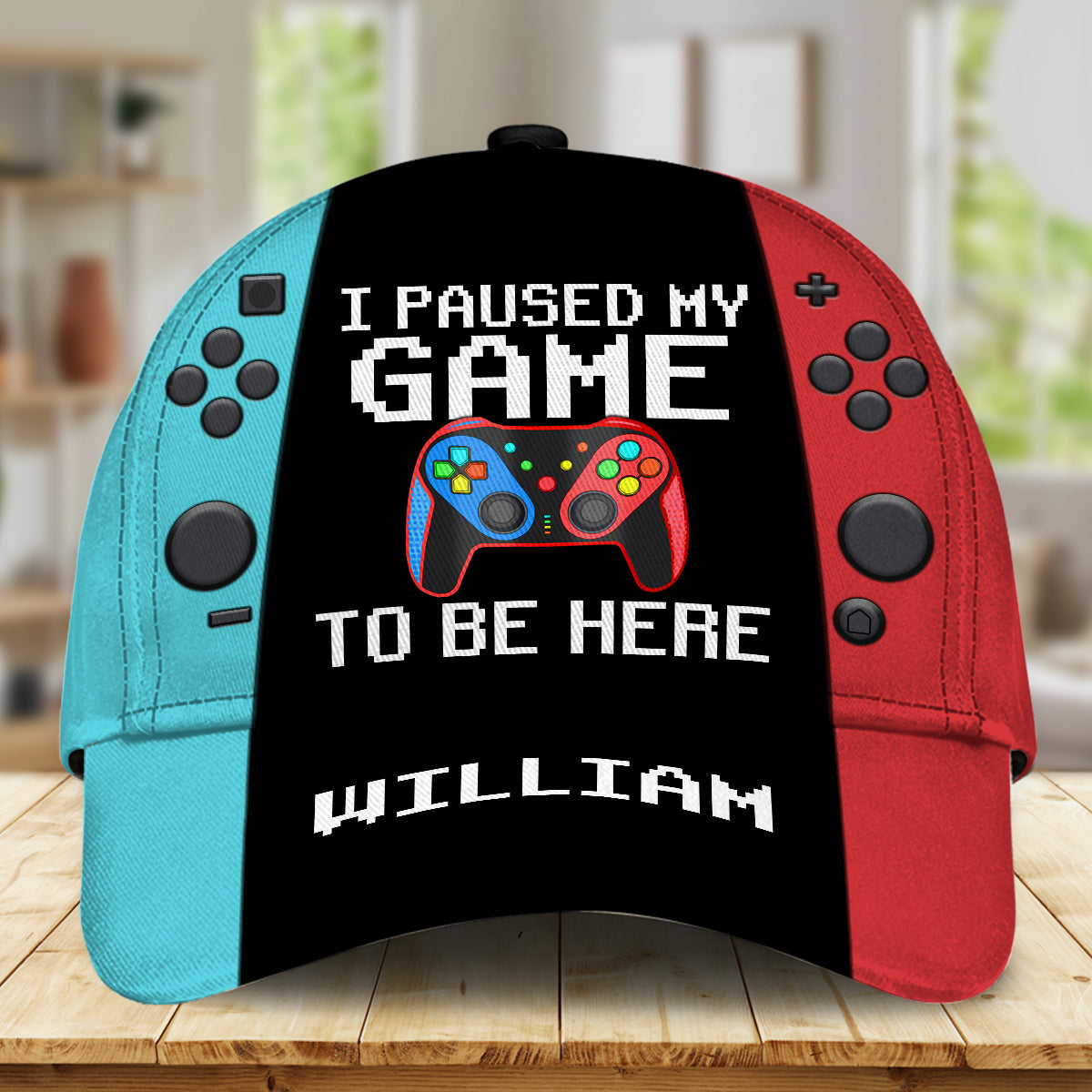 Ich habe mein Spiel pausiert, um hier zu sein – Personalisierte Videospiel-Klassiker-Kappe