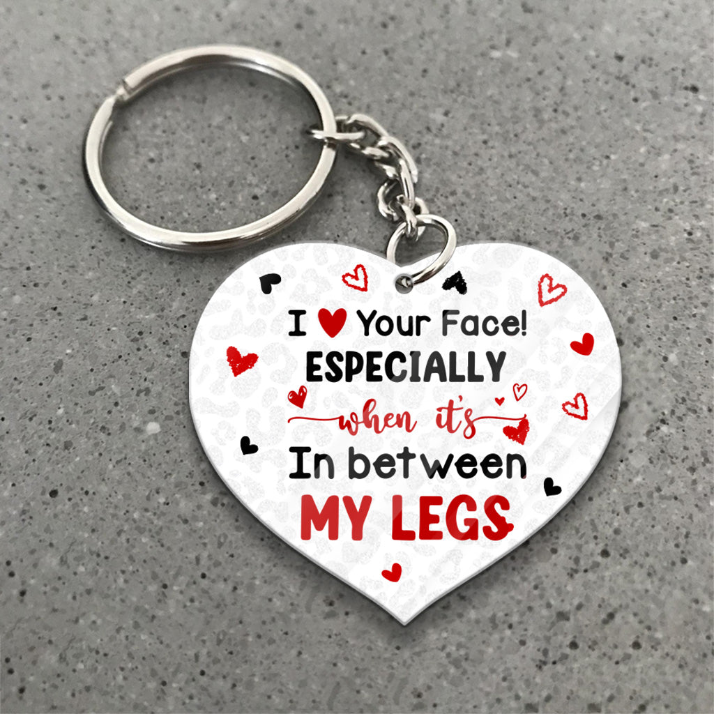 Naughty I Love Your Face - Personalized Couple Keychain