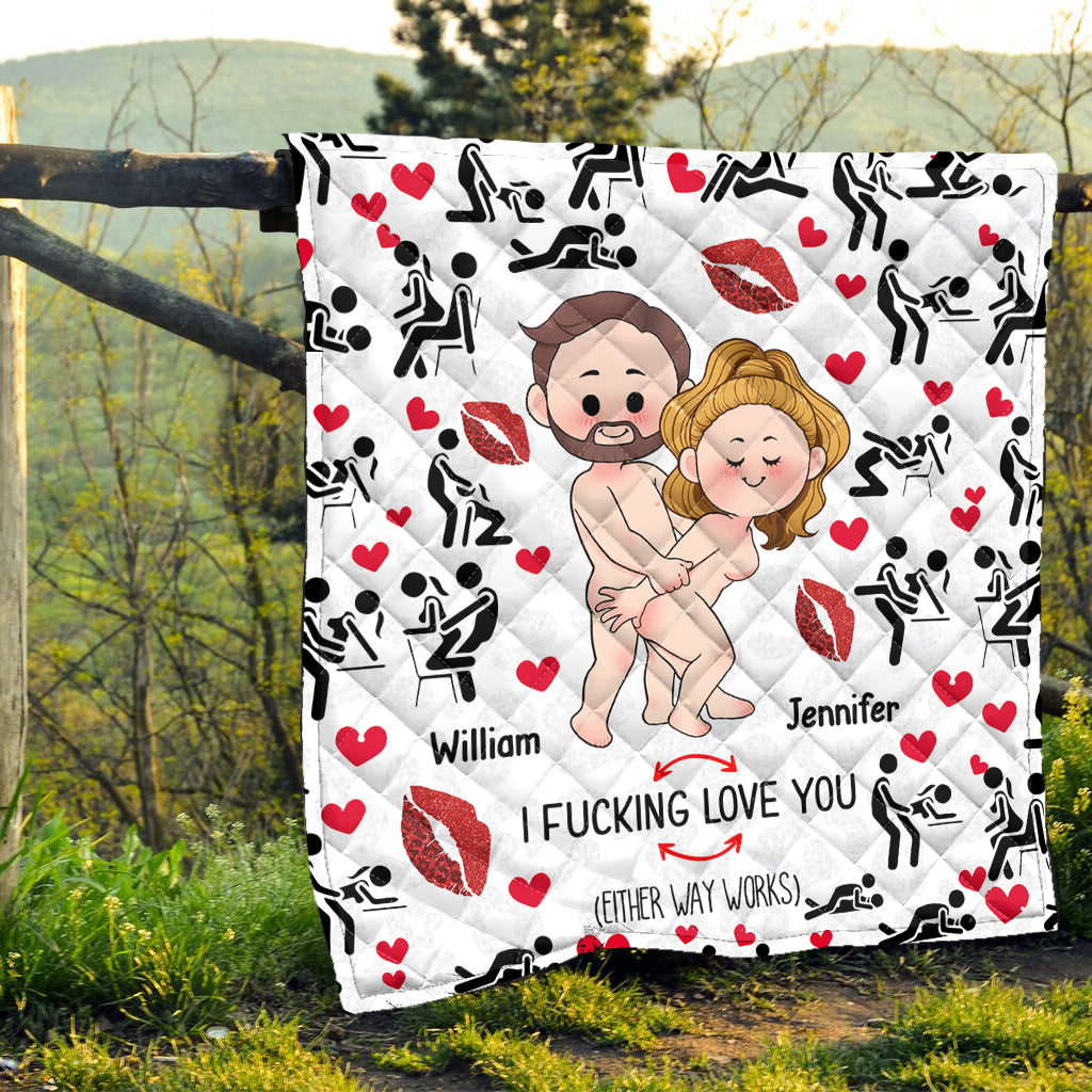Ich liebe dich – Geschenk für Ehemann, Ehefrau, Freund, Freundin – Personalisierte Steppdecke