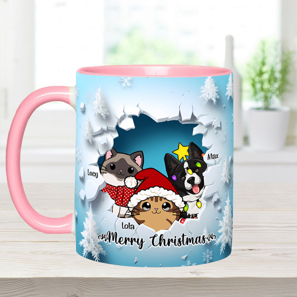 Meowy Christmas - Personalized Cat Accent Mug