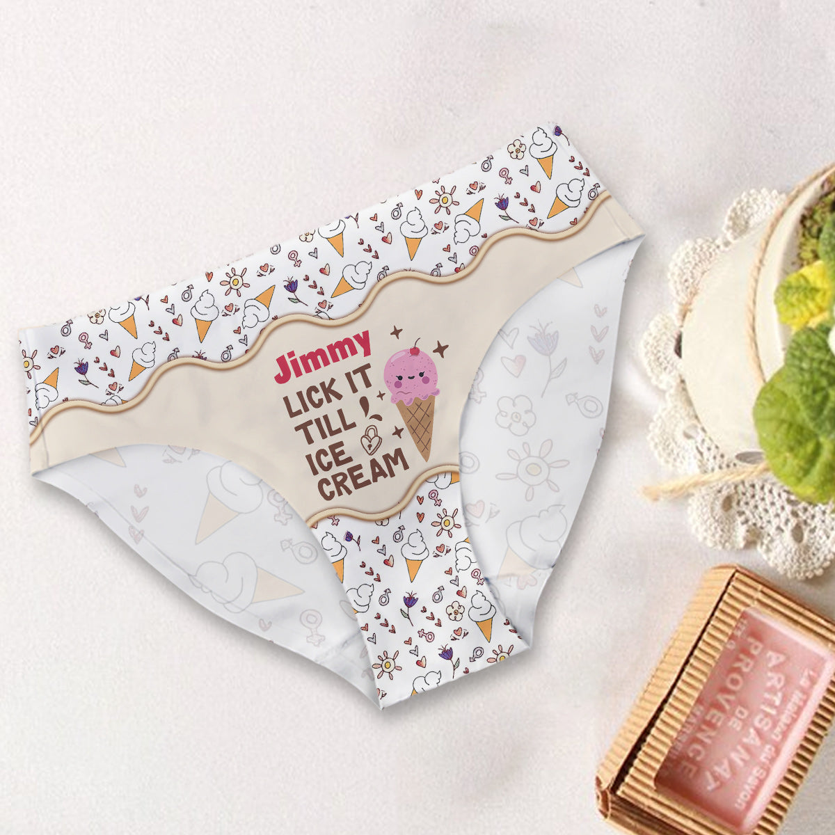 Lick It Till Ice Cream - Personalisierte Damen-Pärchenslips