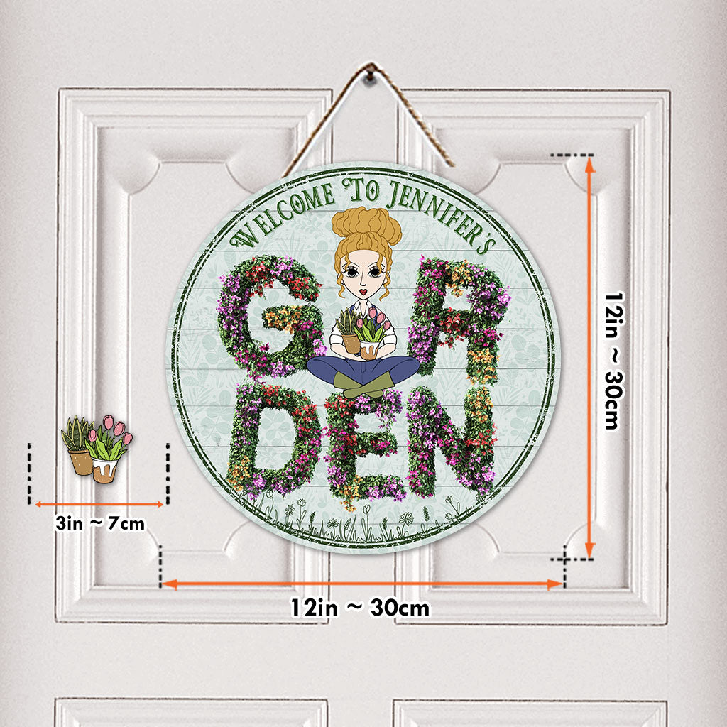 Welcome To My Garden - Personalized Gardening Interchangeable Seasonal Wood Sign