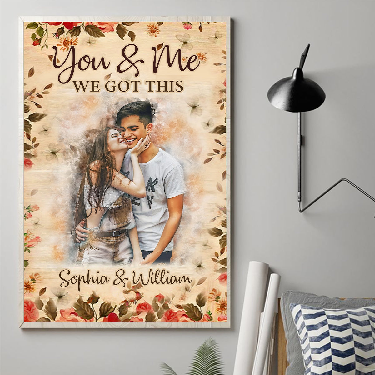 Watercolor Couple - Personalized Couple Canvas And Poster