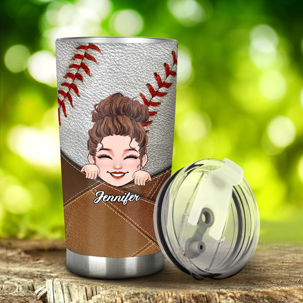 Baseball-Mama lebt meinen Traum – personalisierter Baseball-Trinkbecher