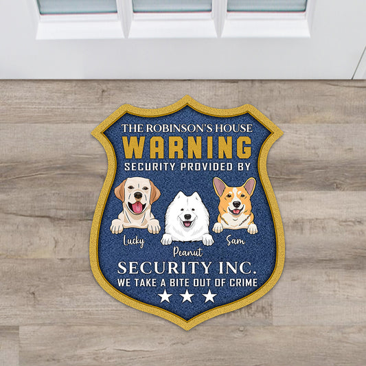 Sicherheit gewährleistet – personalisierte Fußmatte in Hundeform