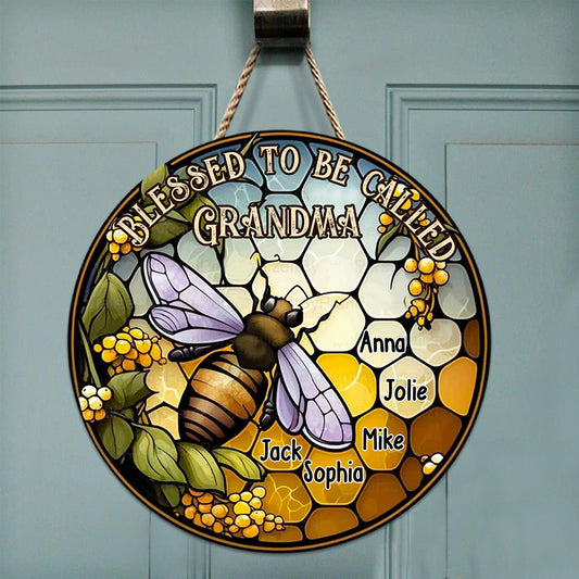 Blessed To Be Called Grandma/ Nana/ Mimi... - Personalized Grandma Round Wood Sign
