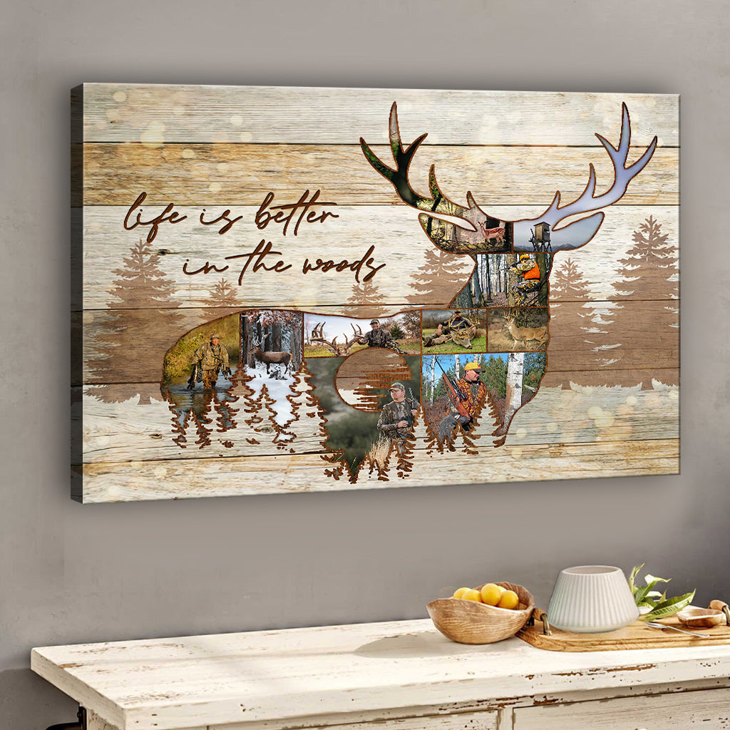 Das Leben ist besser im Wald – Personalisierte Jagdleinwand und Poster