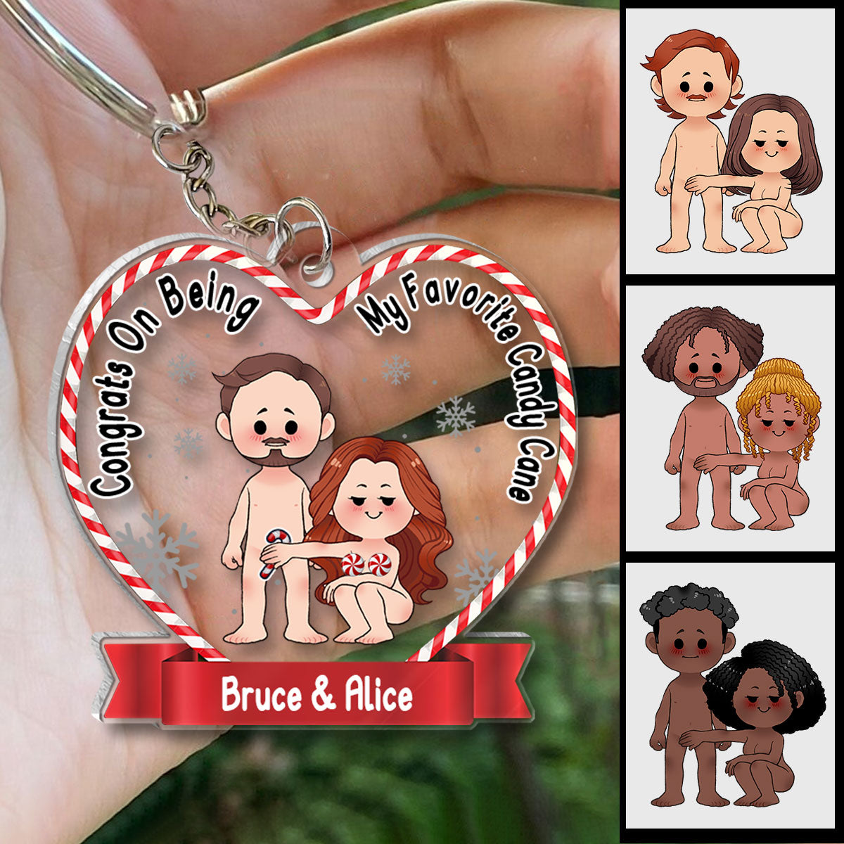 Glückwunsch, dass du mein Liebling bist! – Geschenk für Ehemann/Ehefrau – Personalisierter, transparenter Schlüsselanhänger