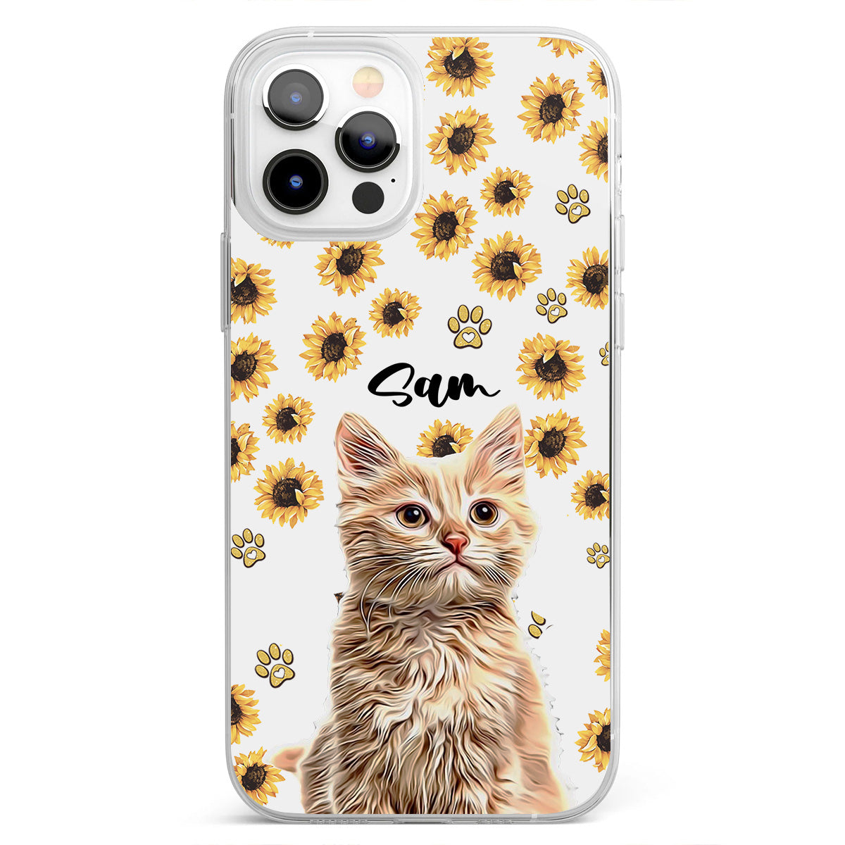 Du bist mein Sonnenschein – Personalisierte transparente Handyhülle mit Hund