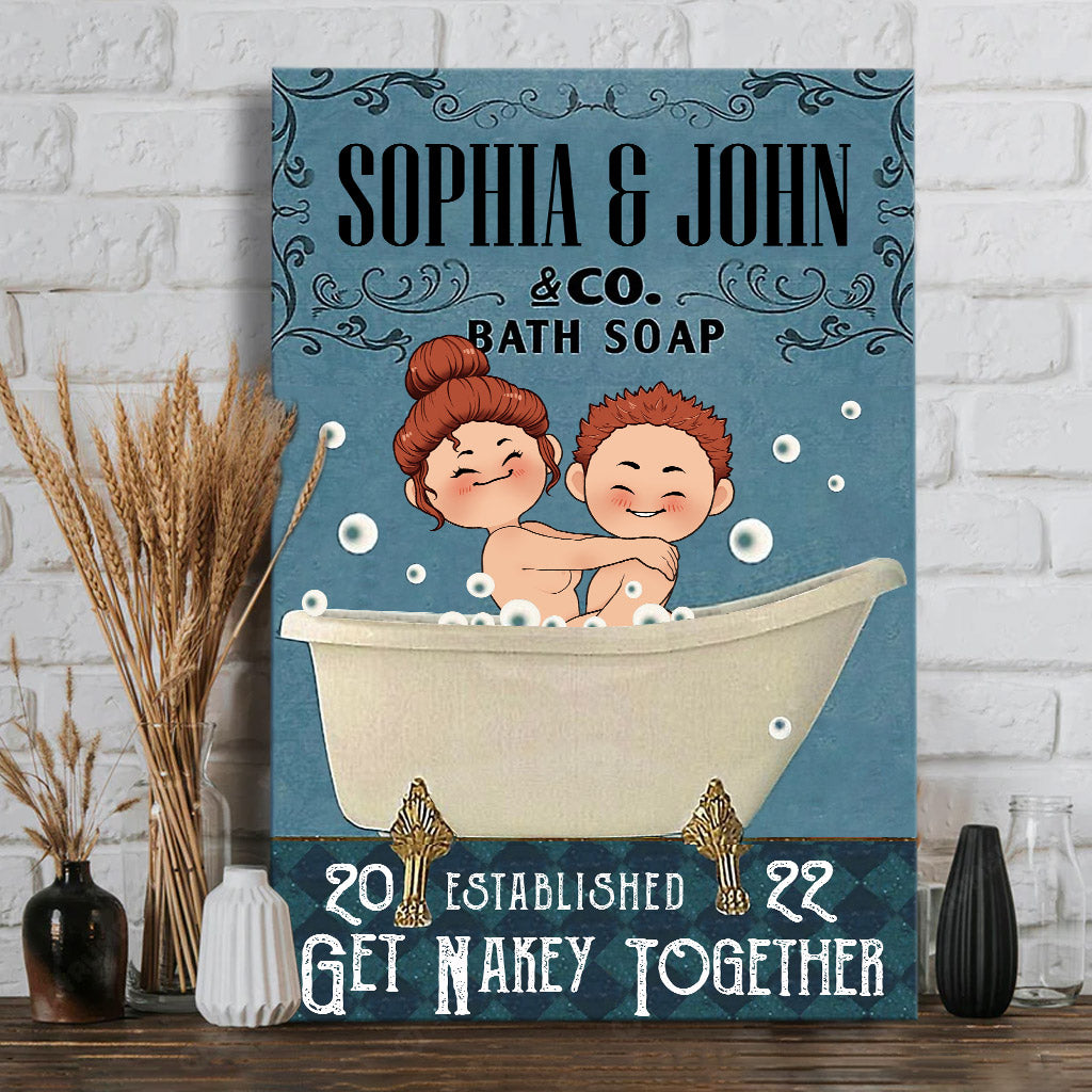 Get Nakey - Personalized Couple Canvas And Poster