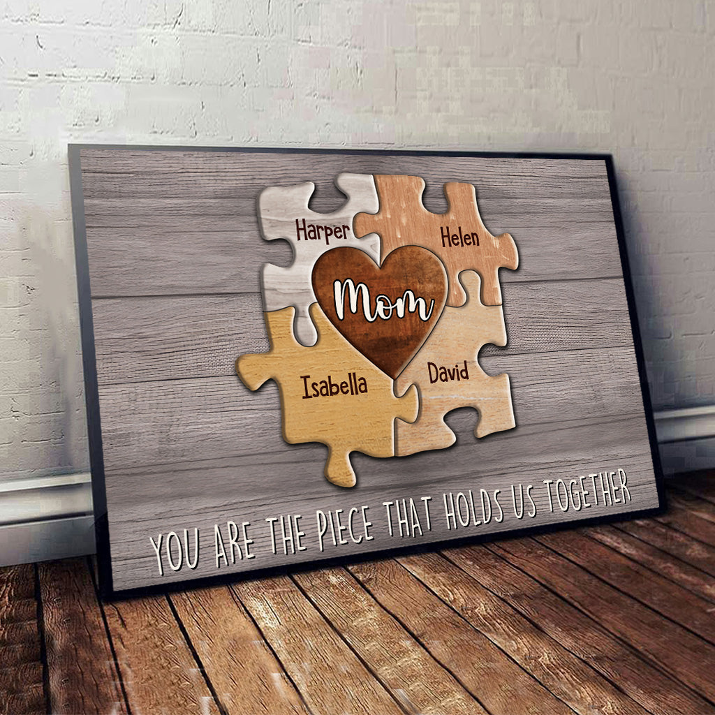 Du bist das, was uns zusammenhält – Personalisierte Leinwand und Poster für Mütter