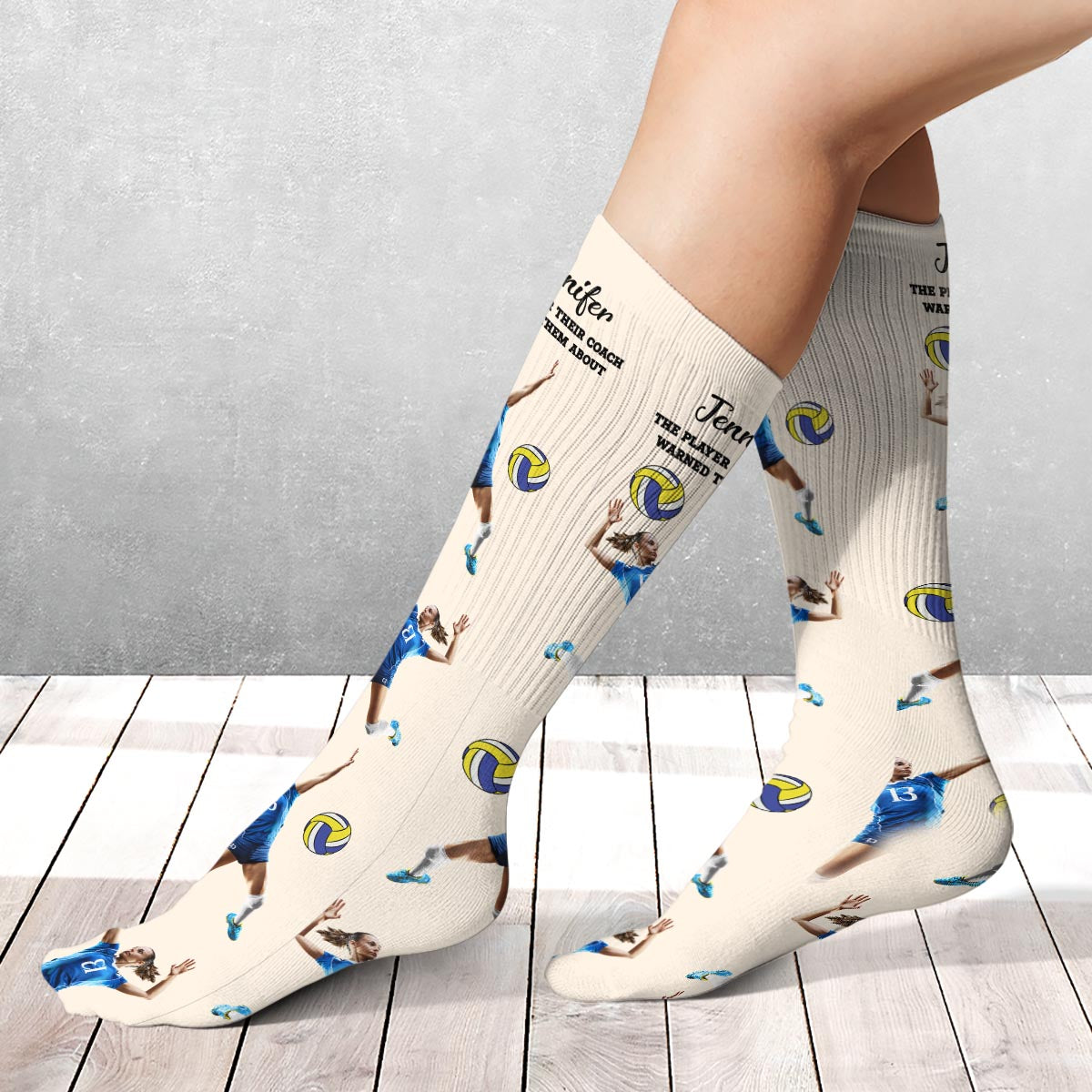 Their Coach Warned - Personalized Volleyball Socks