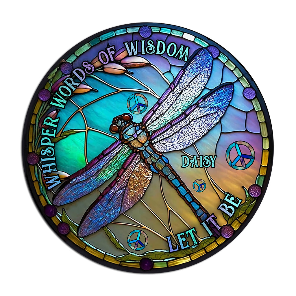 „Whisper Words Of Wisdom Let It Be“ – personalisierter Hippie-Aufkleber (gestanzt)