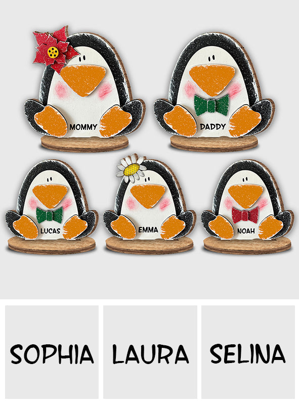 Frohe Weihnachten – Personalisierte, freistehende Holzplakette für die Familie