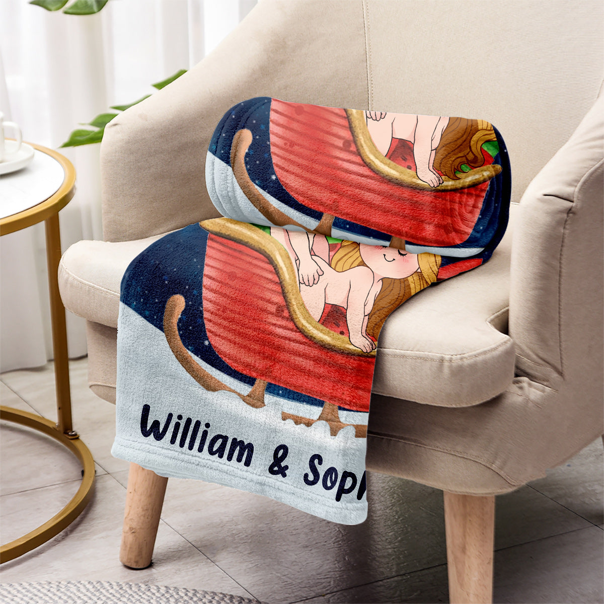 Nicht nur der Weihnachtsmann kommt – Personalisierte Pärchendecke