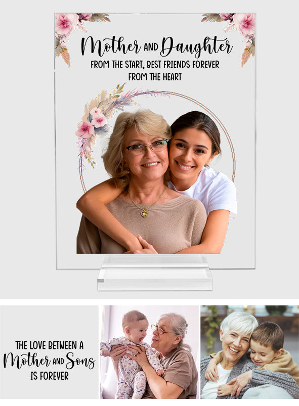 Mutter und Kinder – Personalisierte transparente Acrylplakette für die Mutter