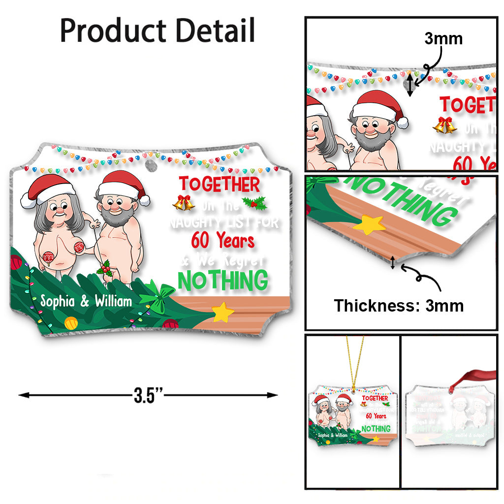Gemeinsam auf der Liste der Unartigen – Personalisierter transparenter Pärchen-Anhänger