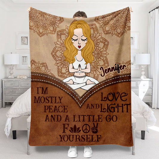 Ich bin größtenteils Frieden – personalisierte Yogadecke
