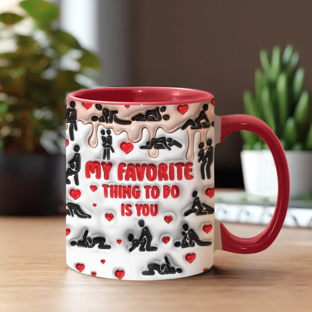 Meine Lieblingsbeschäftigung ist mit dir - Personalisierte Tasse für Paare