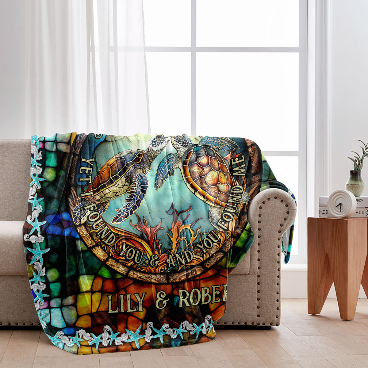 So Many In The Sea - Personalized Turtle Blanket