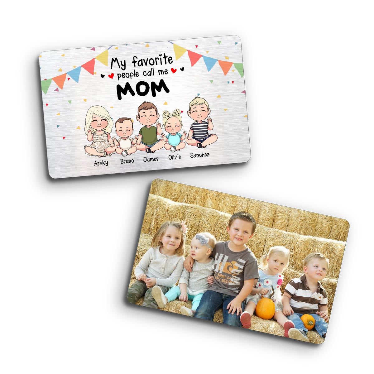Meine Lieblingsmenschen – Geschenk für Opa, Oma, Bruder, Schwester, Mama, Papa, Onkel, Tante – Personalisierte Brieftaschenkarte