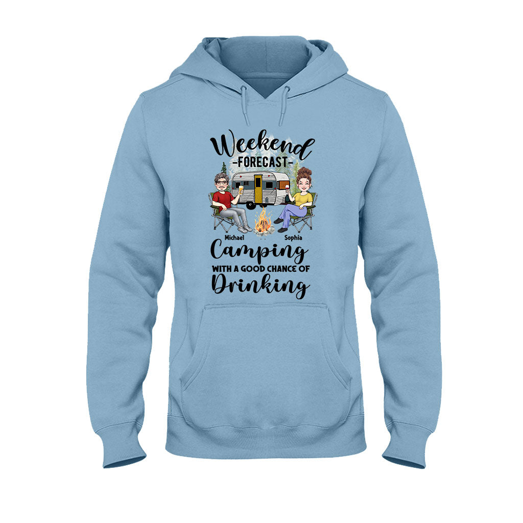 Wochenendprognose – Personalisiertes Camping-T-Shirt und Hoodie