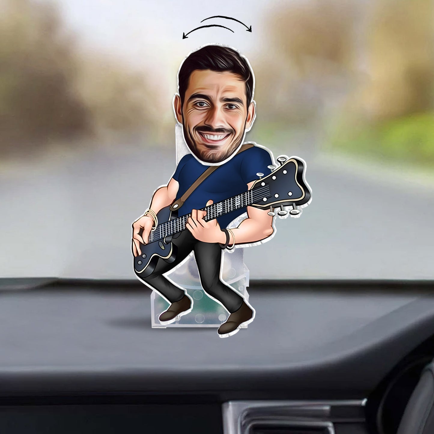 Witziger Gitarrist – Gitarrengeschenk für Ehemann, Freund, Vater, Sohn – Personalisierter Shaking Head