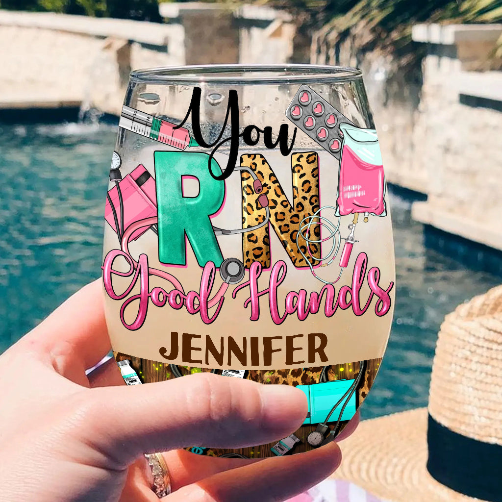 Nurse Life - Nurse gift for mom, her, wife, girlfrend - Personalized All Over Wine Glass