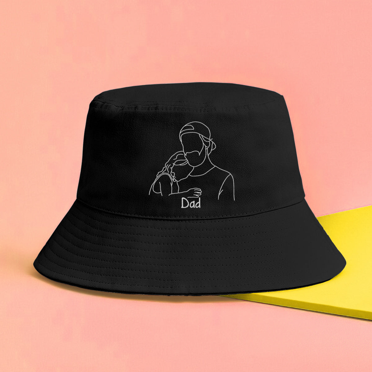 Custom Photo - Personalized Step Dad Embroidered Bucket Hat