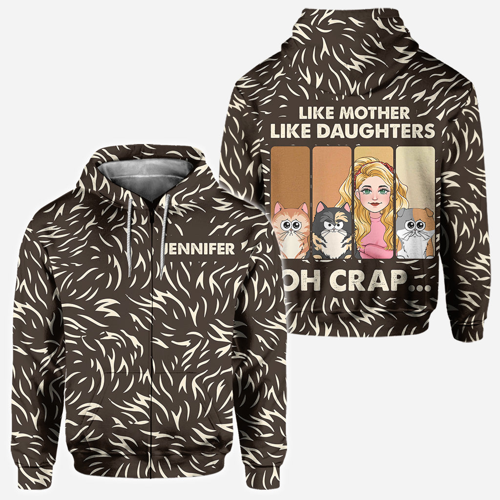 Like Mother Father Like Daughter Son Cats Dogs Pet Lover - Personalized Cat All Over Shirt