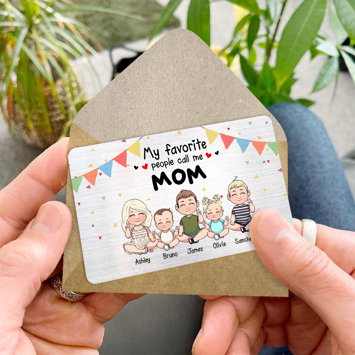 Meine Lieblingsmenschen – Geschenk für Opa, Oma, Bruder, Schwester, Mama, Papa, Onkel, Tante – Personalisierte Brieftaschenkarte