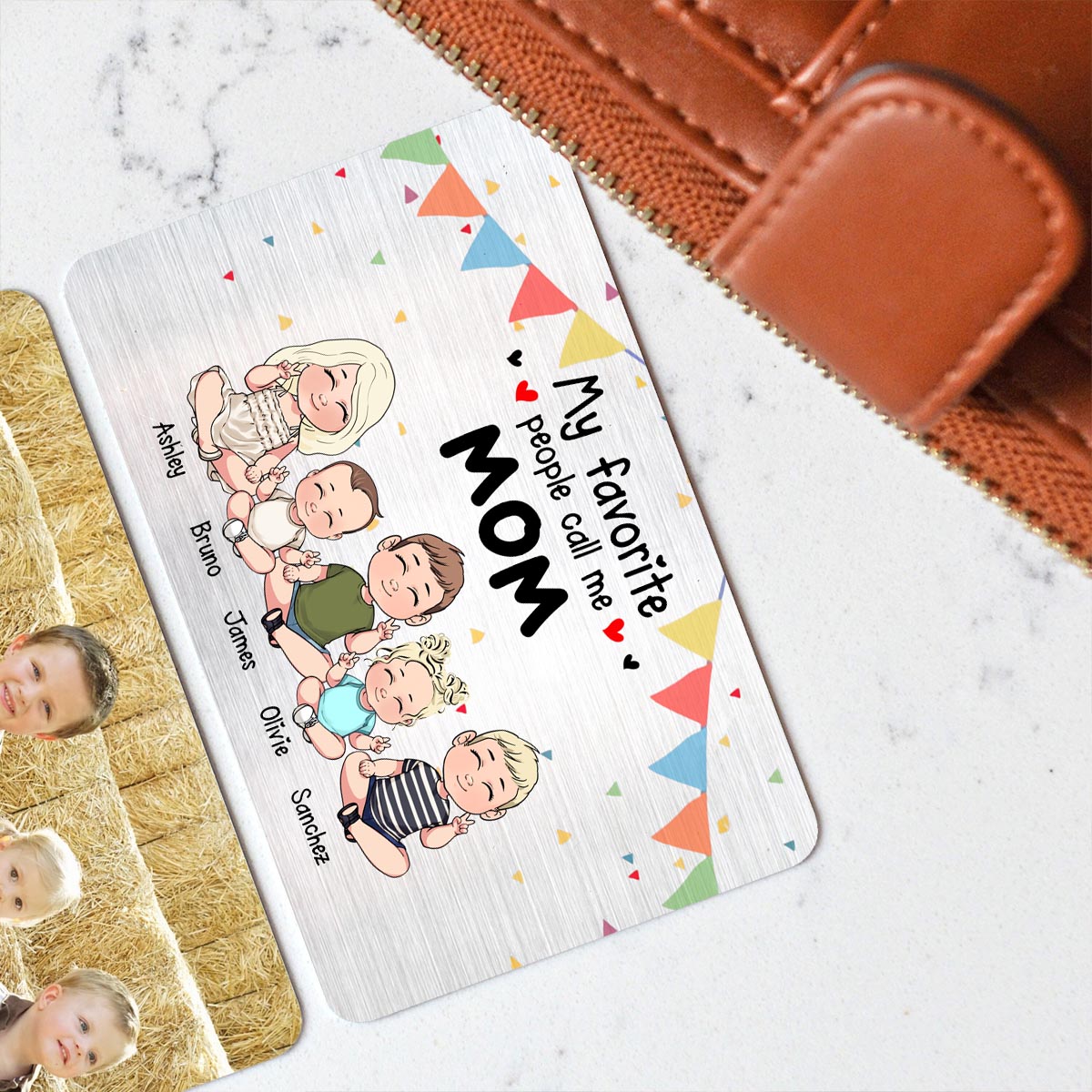 Meine Lieblingsmenschen – Geschenk für Opa, Oma, Bruder, Schwester, Mama, Papa, Onkel, Tante – Personalisierte Brieftaschenkarte