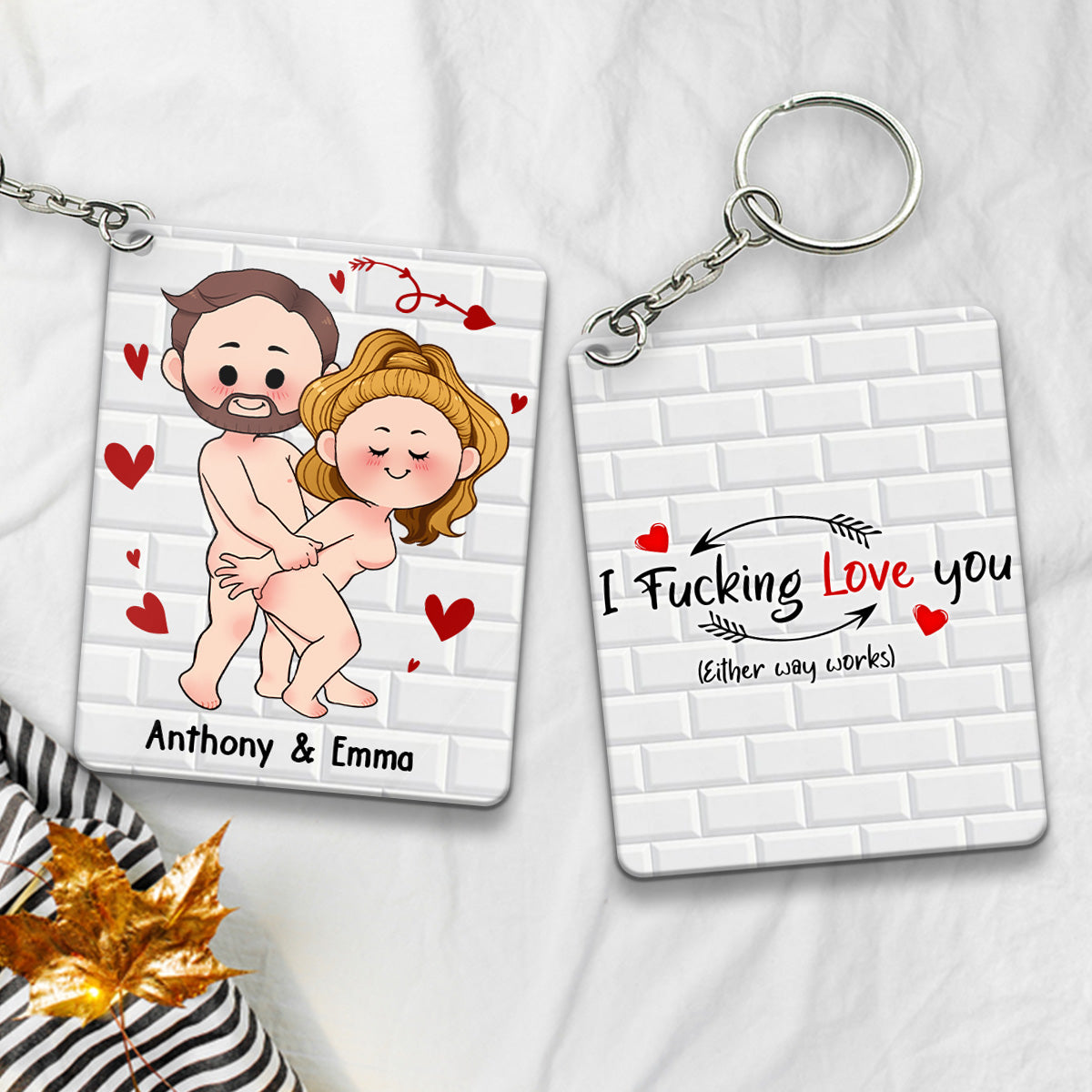 Ich wünsche dir nur, dass du glücklich bist – Geschenk für Paare (Ehemann, Ehefrau, Freund, Freundin) – Personalisierter Schlüsselanhänger