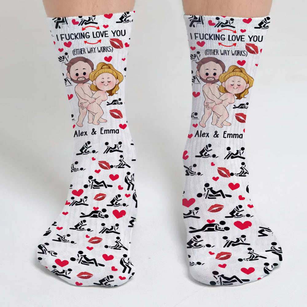 Ich liebe dich – Geschenk für Ehemann, Ehefrau, Freund, Freundin – Personalisierte Socken