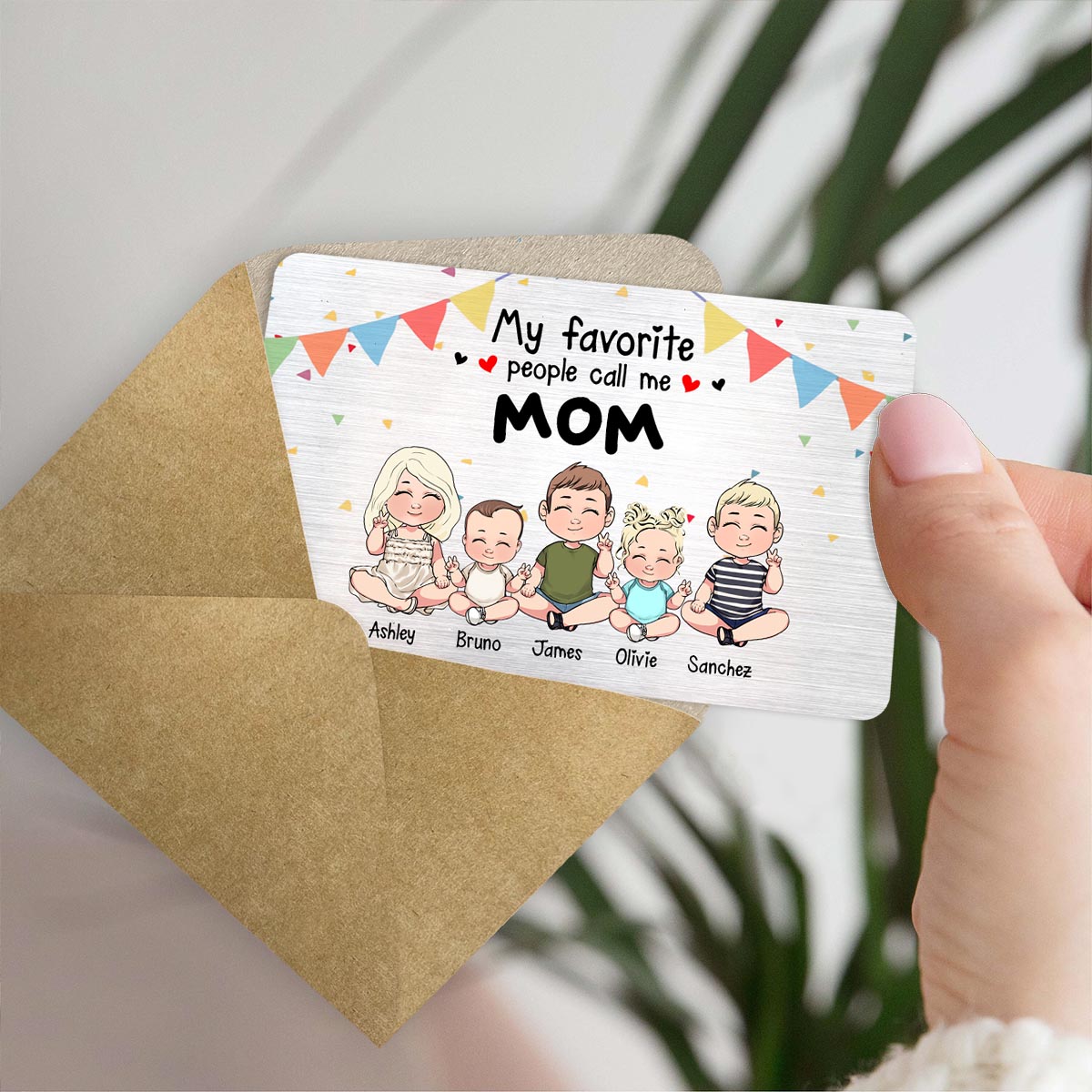 Meine Lieblingsmenschen – Geschenk für Opa, Oma, Bruder, Schwester, Mama, Papa, Onkel, Tante – Personalisierte Brieftaschenkarte