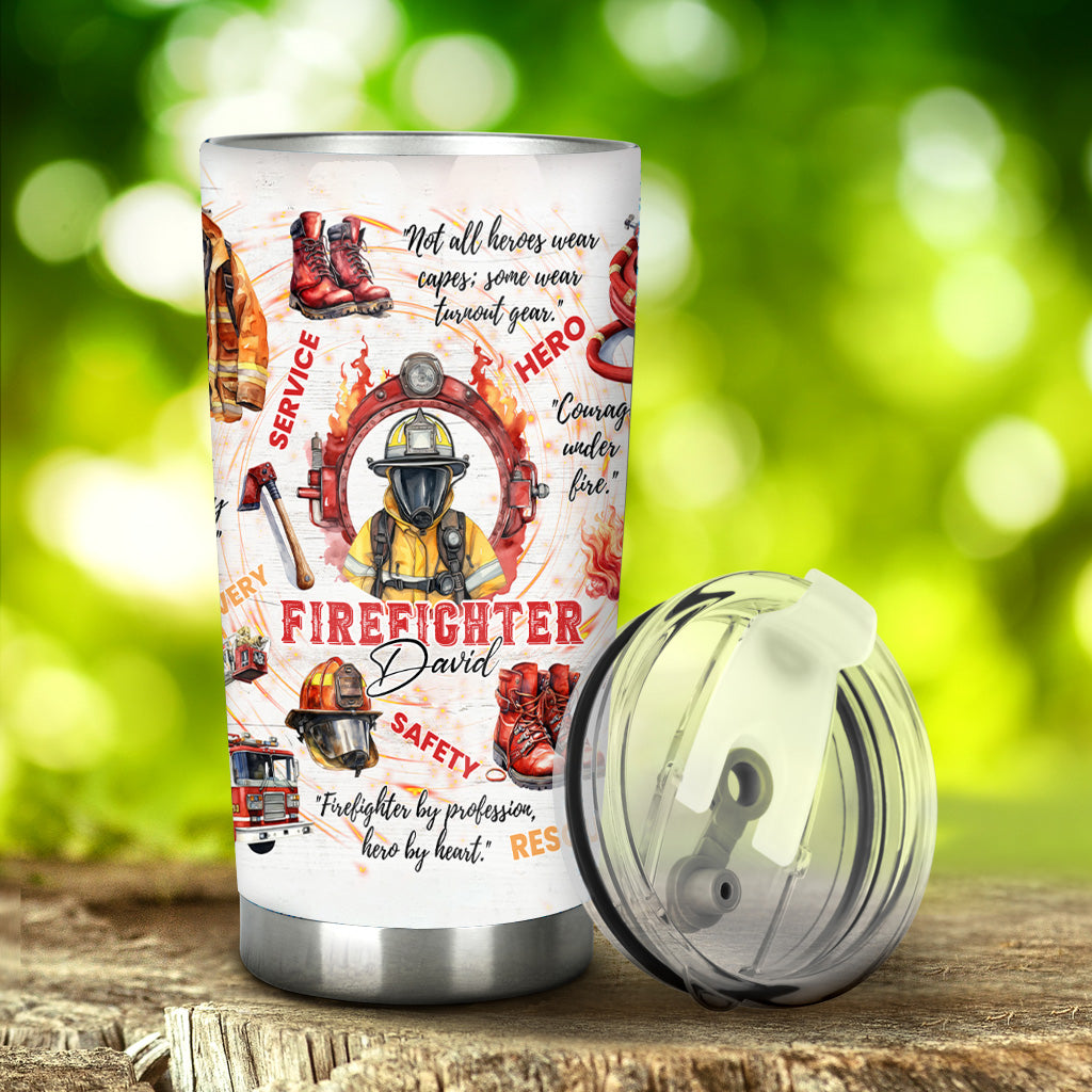 Courage Under Fire - Personalized Firefighter Tumbler