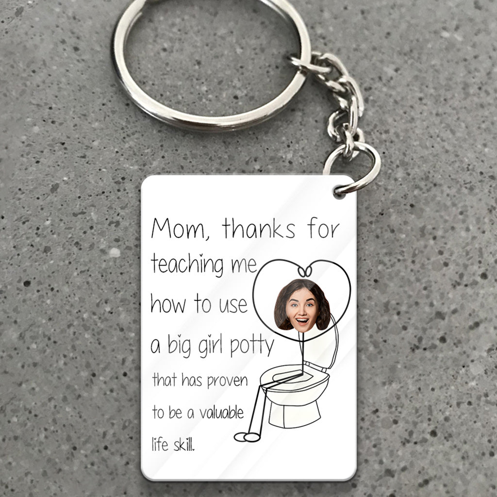 Danke, dass du mir das Töpfchen beigebracht hast – personalisierter Mama-Schlüsselanhänger