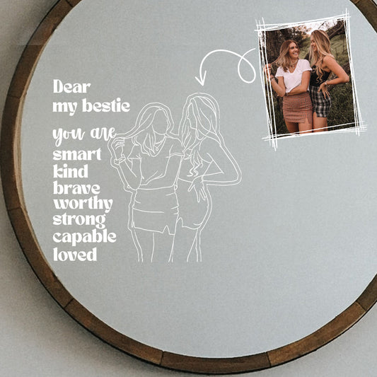 Liebe beste Freundin, du bist ein toller Affirmationsaufkleber – personalisierter Aufkleber für beste Freundinnen (gestanzt)