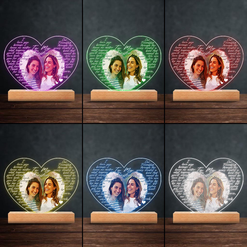 To My Bestie - Personalized Bestie Shaped Plaque Light Base