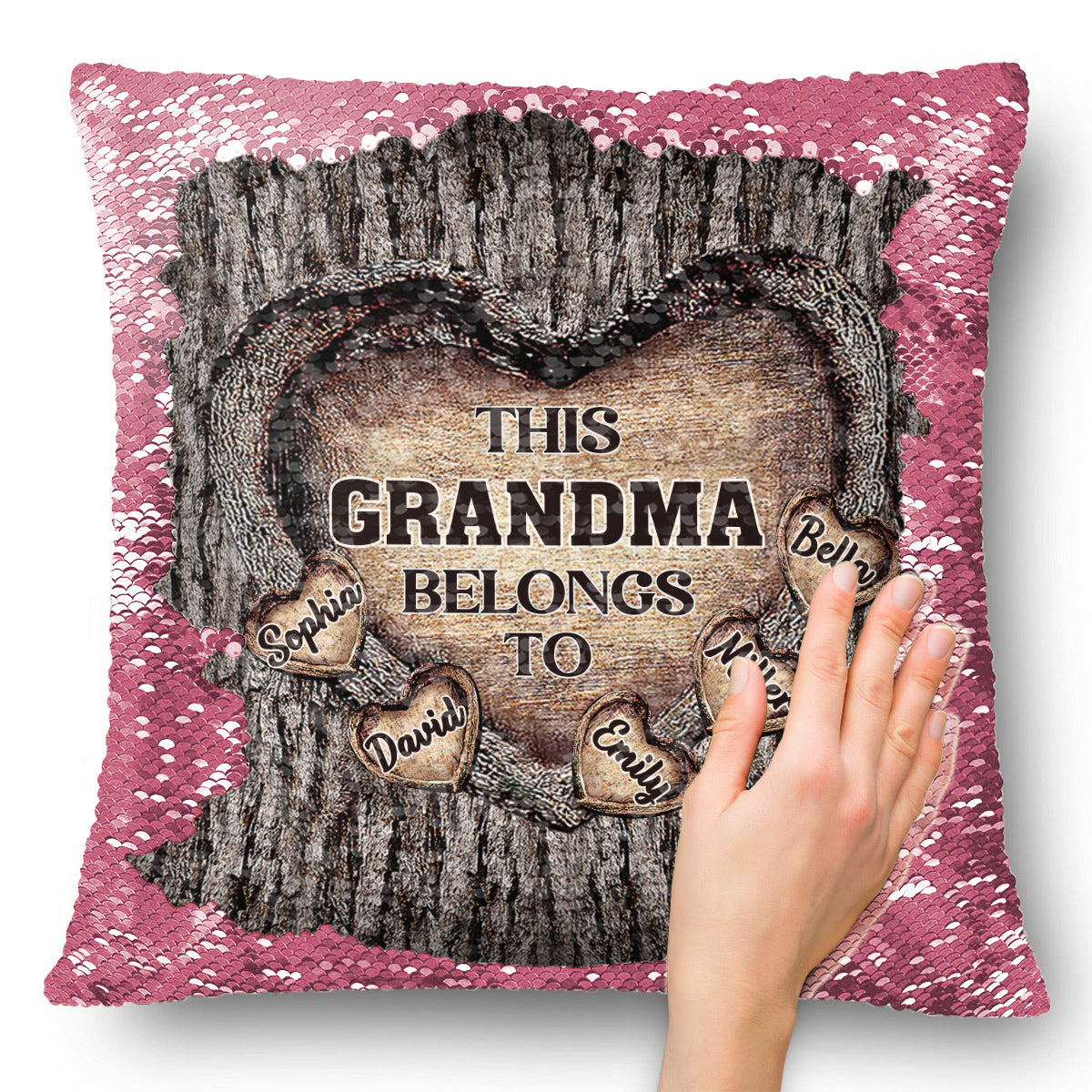Dieses Geschenk für Oma - Personalisierter Pailletten-Kissenbezug