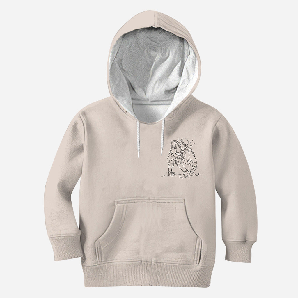 Strichzeichnung - Personalisiertes Stiefmutter-T-Shirt