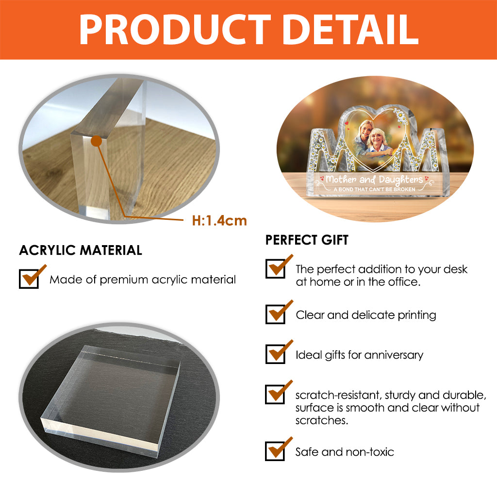 Mutter und Tochter – Personalisierte Acrylplakette in individueller Form für die Mutter