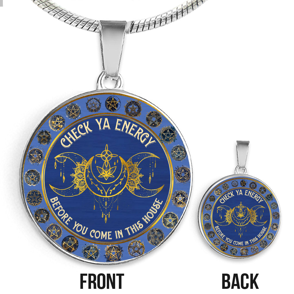 Überprüfe deine Energie – Runde Hexen-Anhänger-Halskette