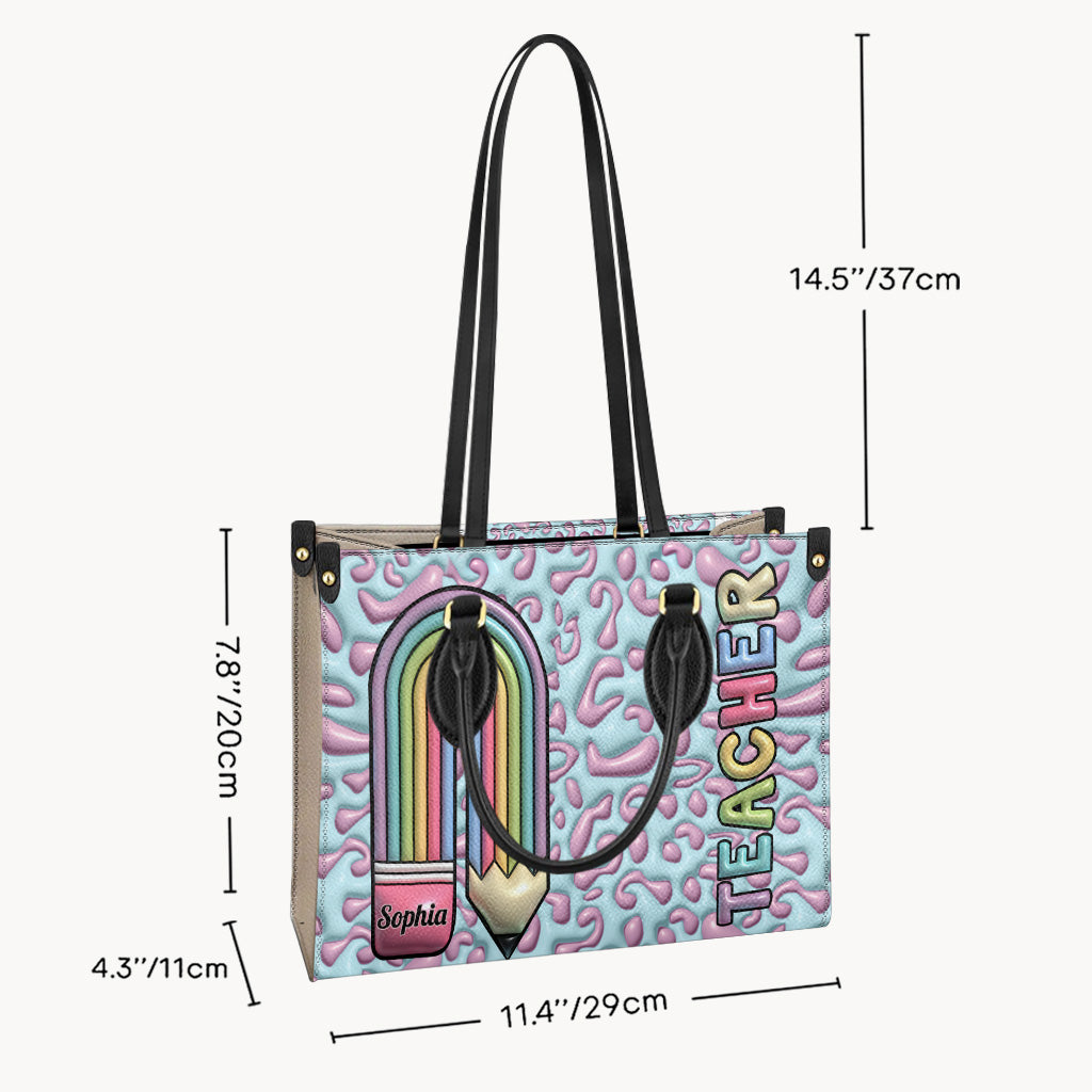 Teacher Life - Personalized Teacher Leather Handbag
